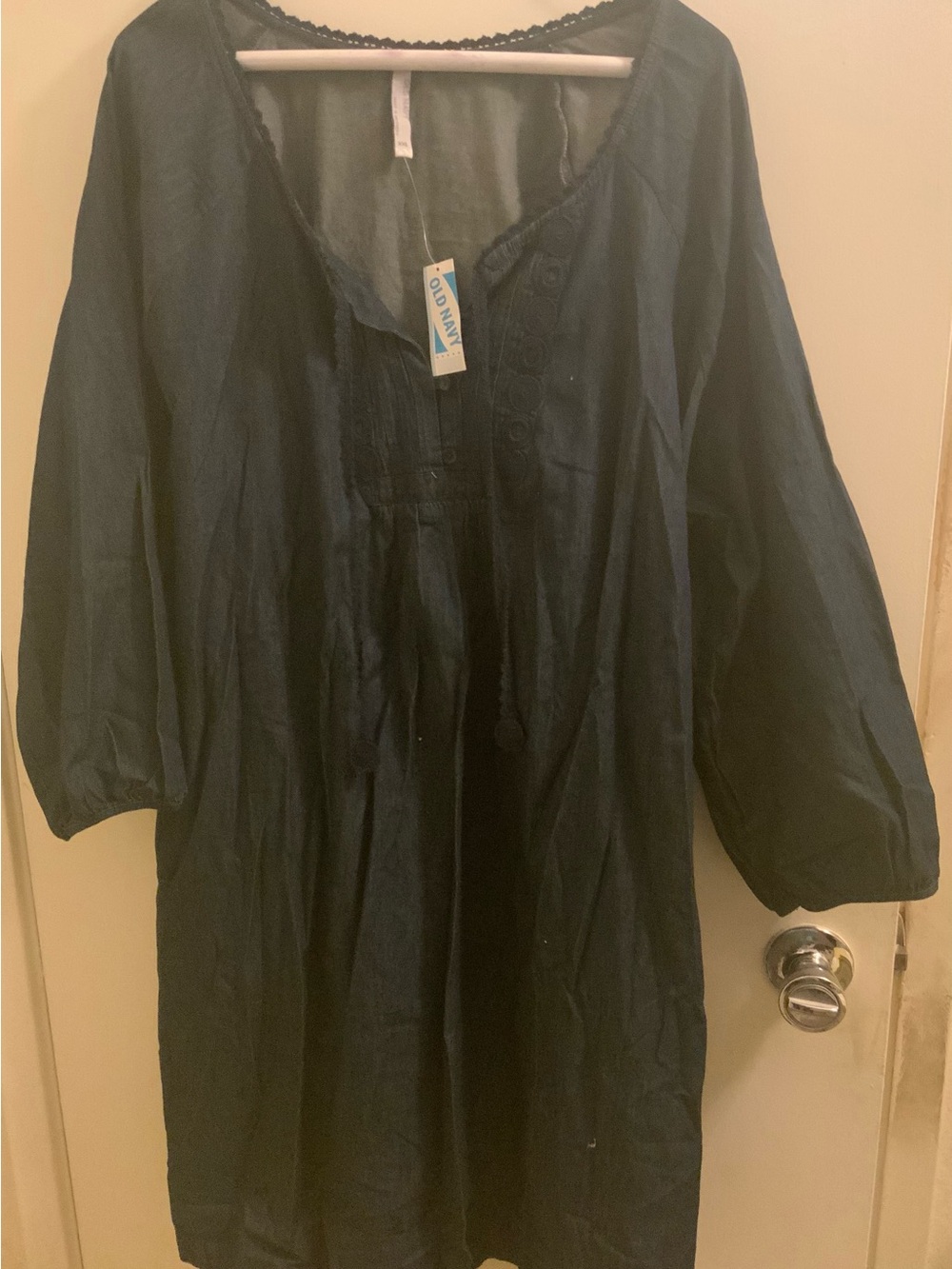 Old Navy Navy Blue Women's Long-Sleeve Tunic Dress